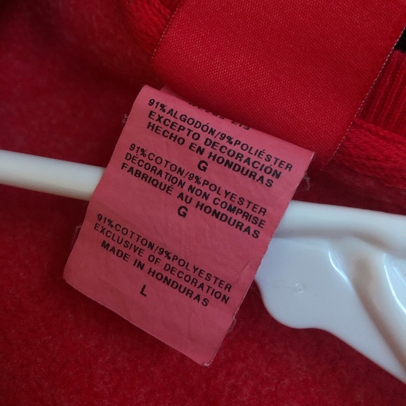 Red Champion Cropped Sweatshirt LARGE - Picture 5 of 5